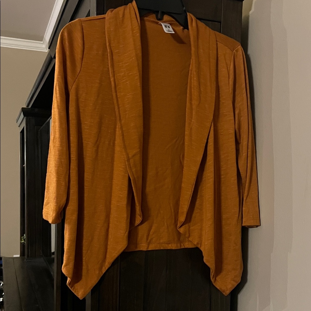 Elegant Rust Open Front Cardigan